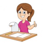 student happy with exam results clipart