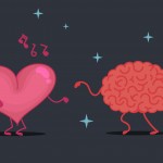Brain & heart character illustration