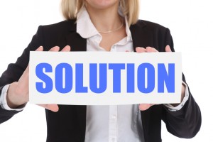 Businesswoman business concept with solution for problem success