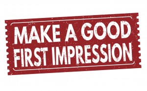 Make a good first impression sign or stamp